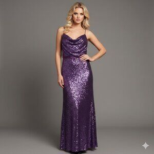 Dark Purple Sequin Formal Dress